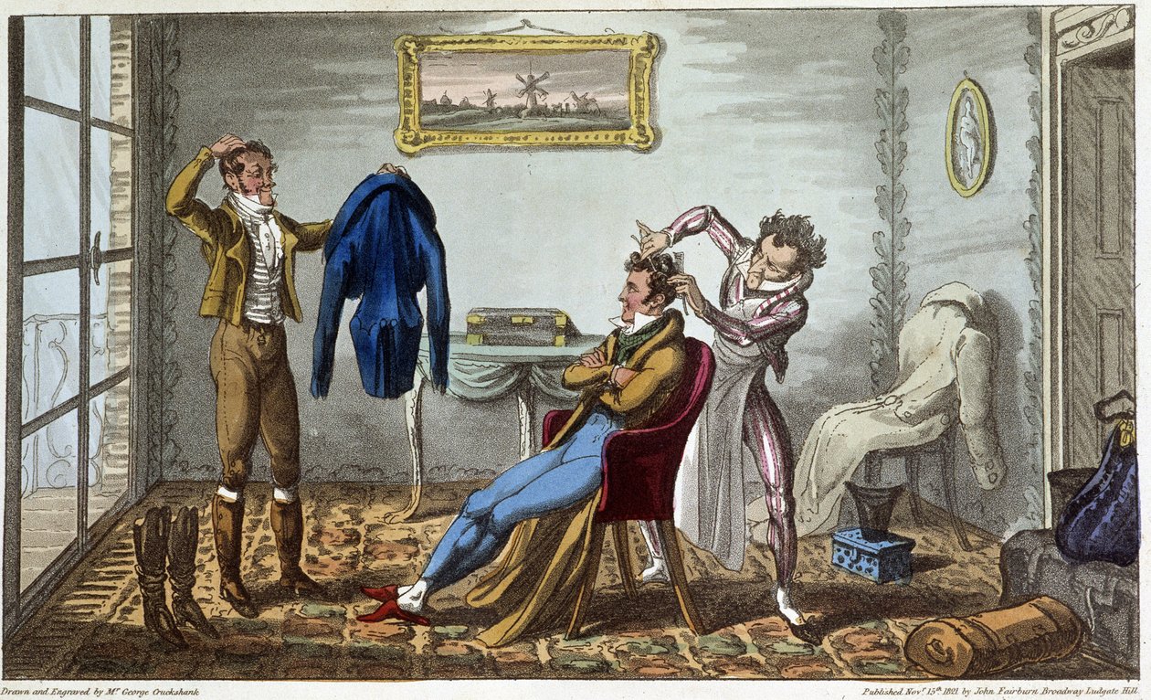Tailleur et coiffeur à domicile - w „Życiu w Paryżu” Davida Careya, il. przez George