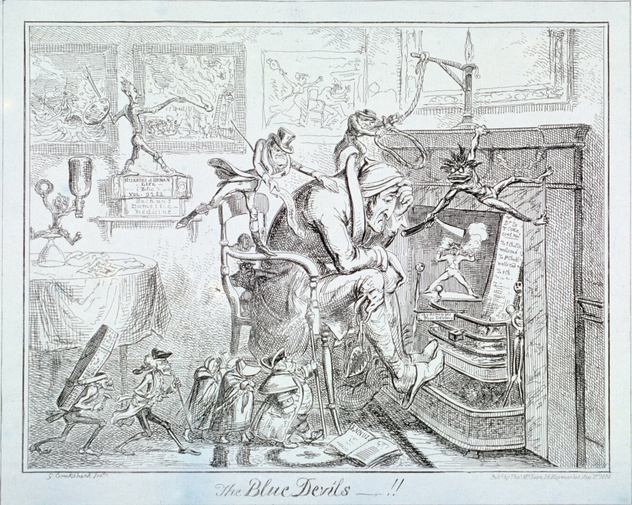 „Błękitne Diabły”, 1835 autorstwa George Cruikshank