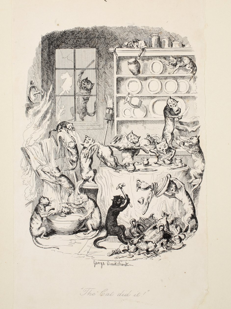 Kot zrobił to, z The Greatest Plague of Life, wyd. 1847 autorstwa George Cruikshank