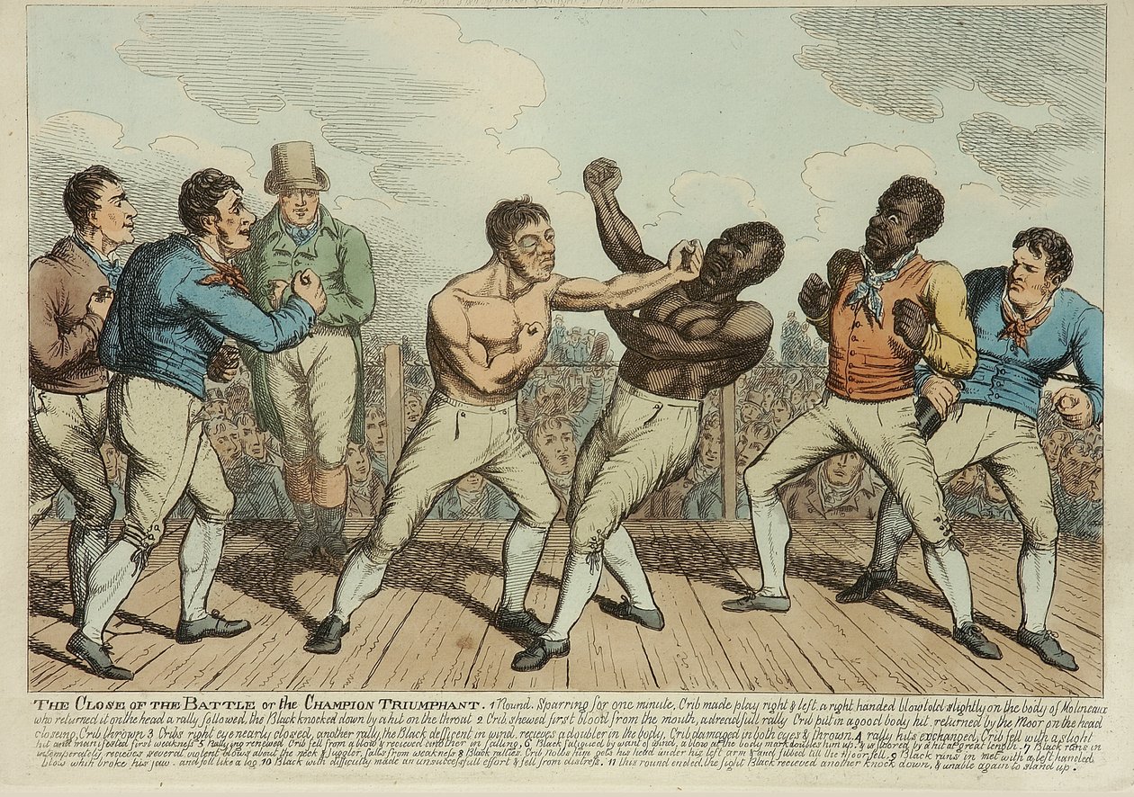 The Close of the Battle Triumphant (kolorowa akwaforta) autorstwa George Cruikshank