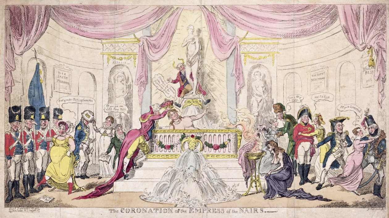 Koronacja cesarzowej Nairs autorstwa George Cruikshank