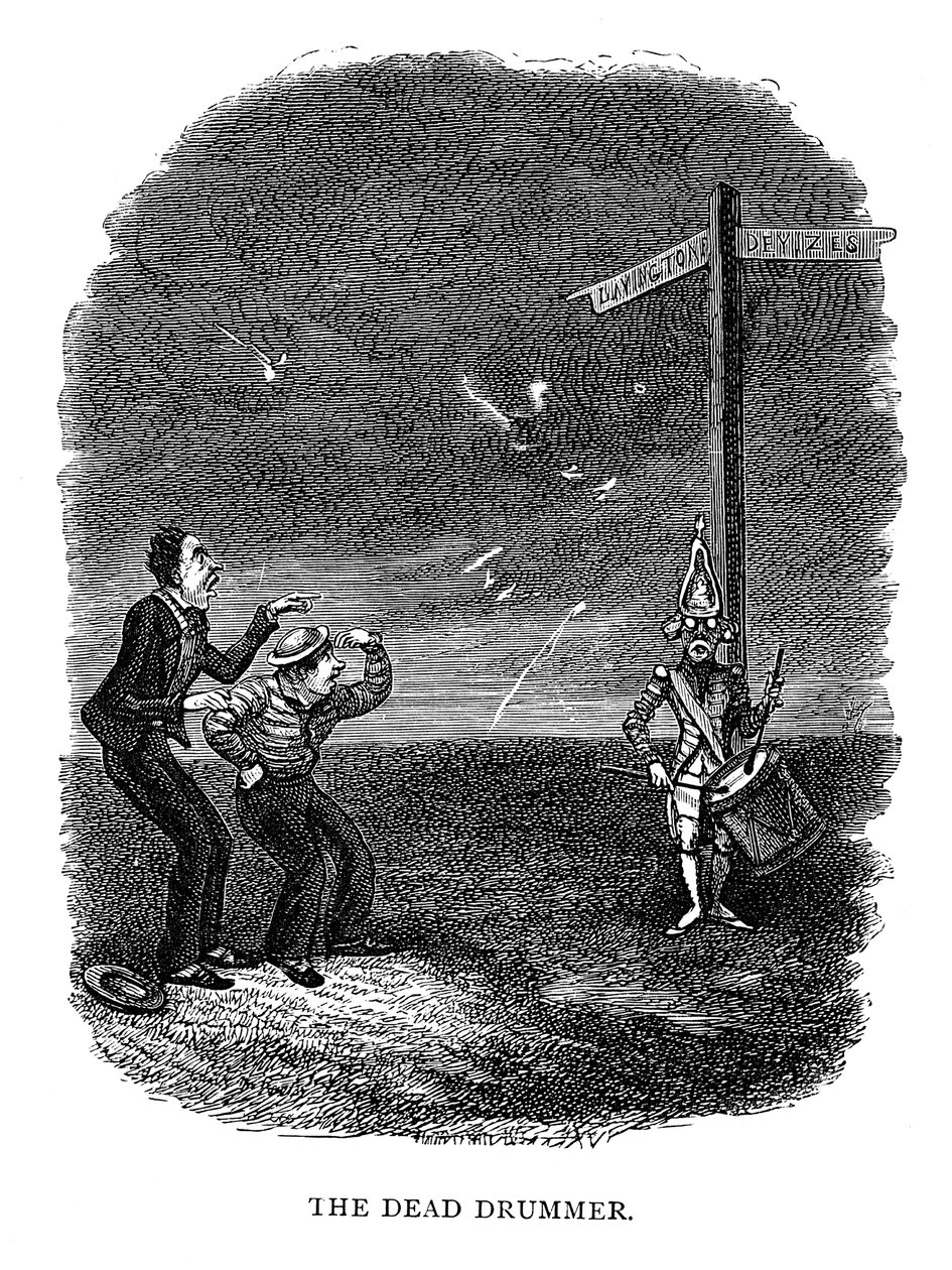 Martwy perkusista, 1840 autorstwa George Cruikshank