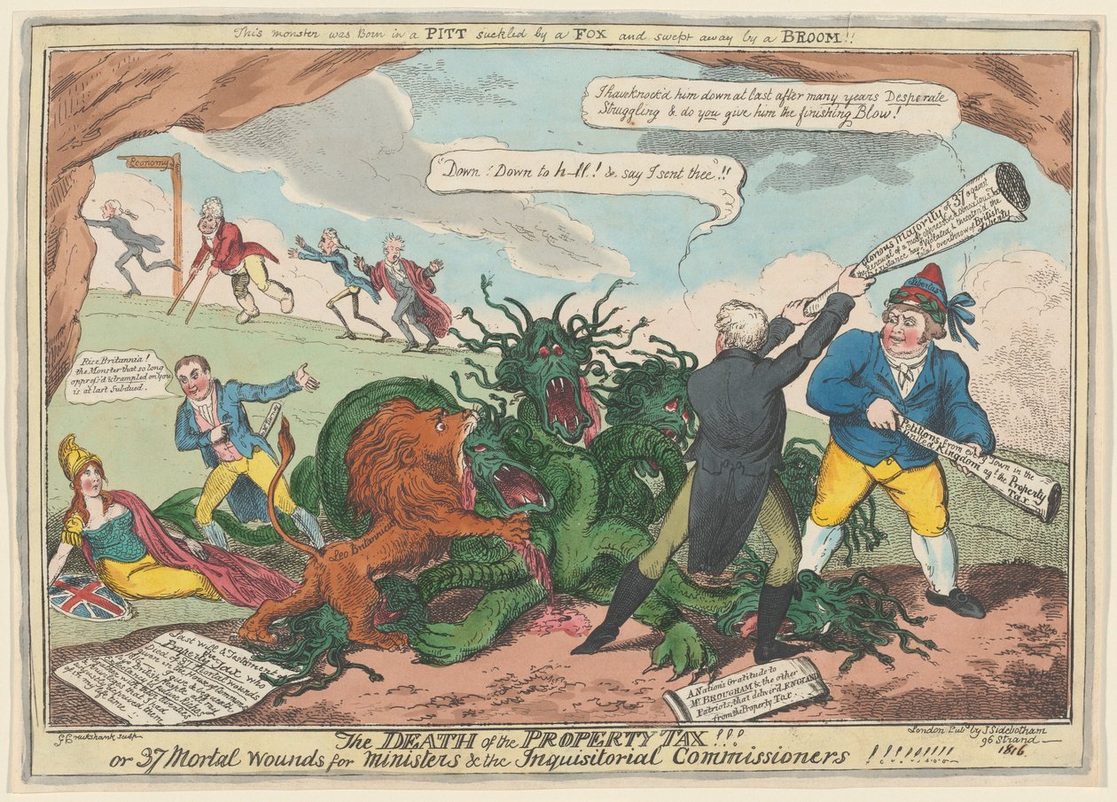 Śmierć podatku od nieruchomości!!! autorstwa George Cruikshank