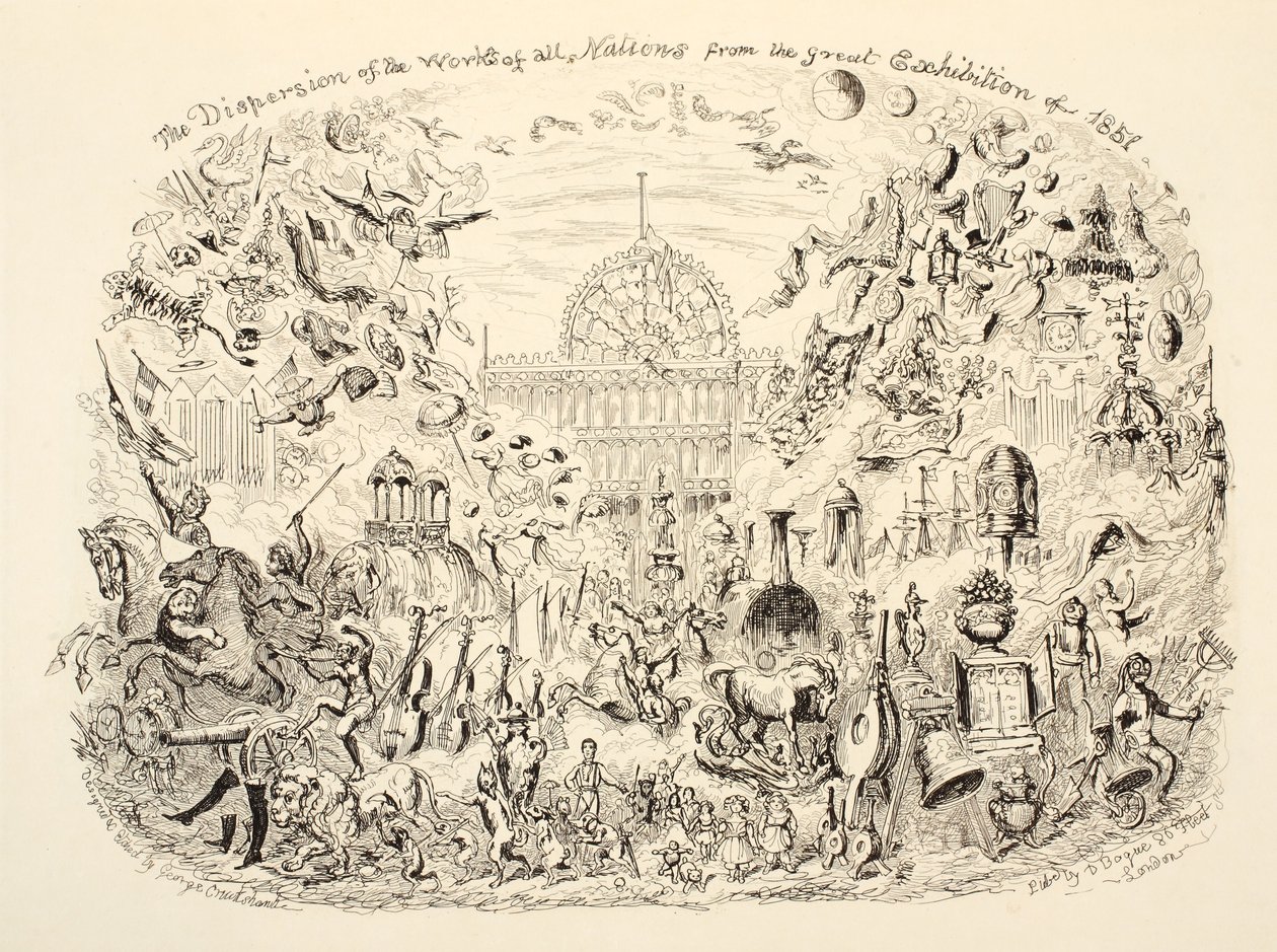 Rozproszenie dzieł wszystkich narodów z Wielkiej Wystawy 1851, wyd. 1851 autorstwa George Cruikshank