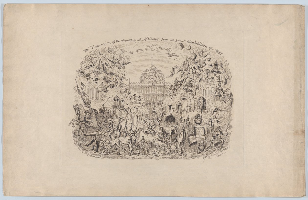 Rozproszenie dzieł wszystkich narodów z Wielkiej Wystawy 1851, 1851, 1851. autorstwa George Cruikshank