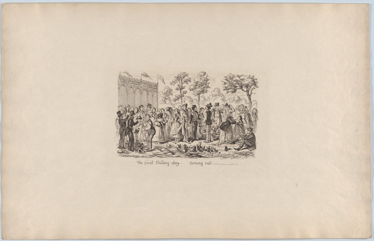 Pierwszy dzień szylinga, 1851, 1851. autorstwa George Cruikshank