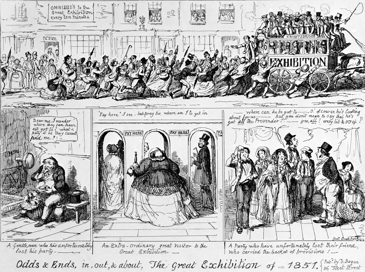 Wielka Wystawa 1851 w Hyde Parku w Londynie. autorstwa George Cruikshank