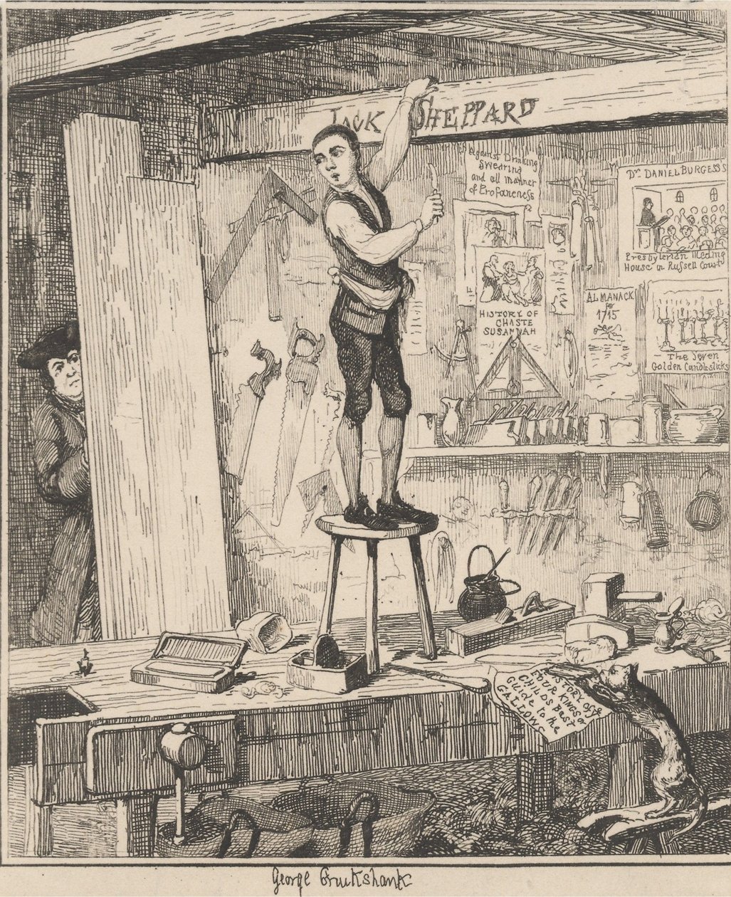 Imię na belkach autorstwa George Cruikshank