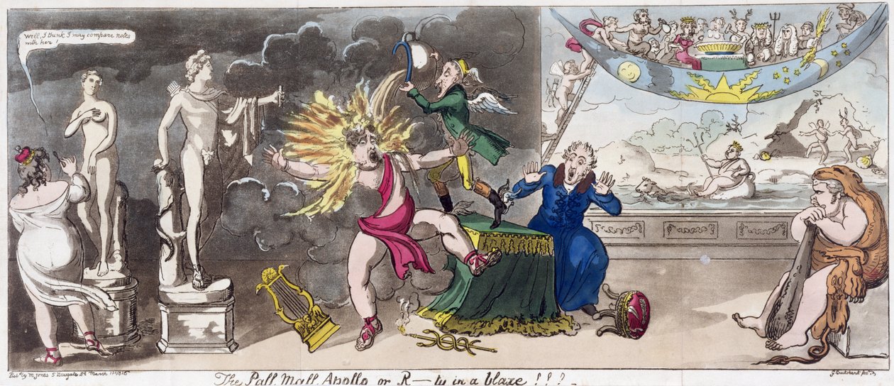 Pall Mall Apollo czyli R...ty w blasku!!! 1816 (kolorowy grawerunek) autorstwa George Cruikshank