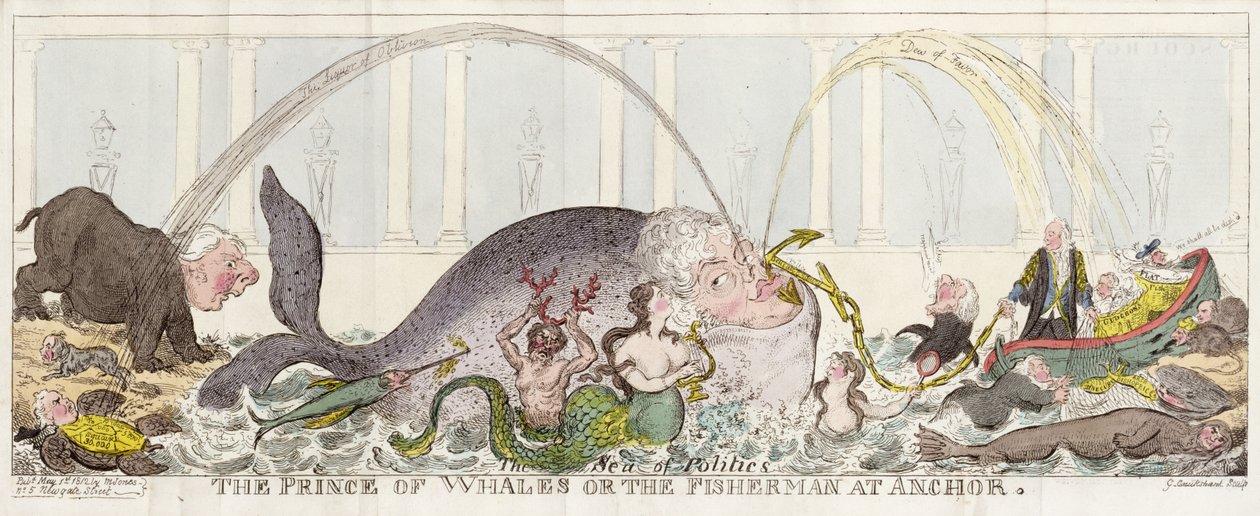 Książę wielorybów lub rybak w Anchor autorstwa George Cruikshank
