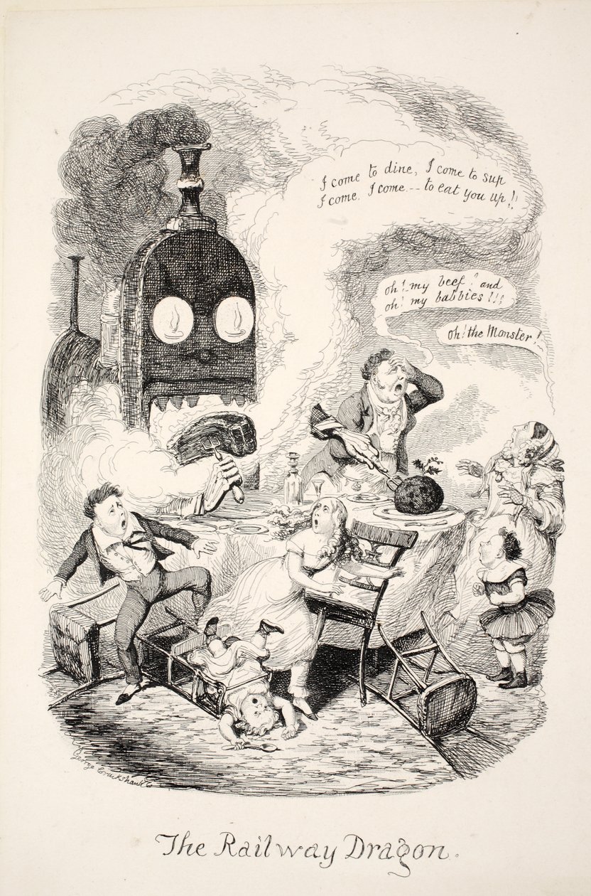 Smok Kolejowy, wyd. 1841 autorstwa George Cruikshank
