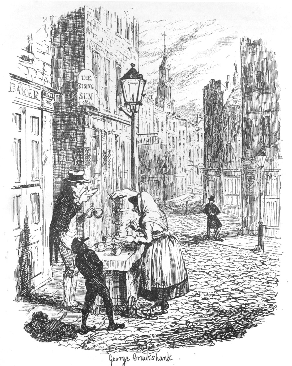 Ulice - Poranek, ok. 1900 autorstwa George Cruikshank