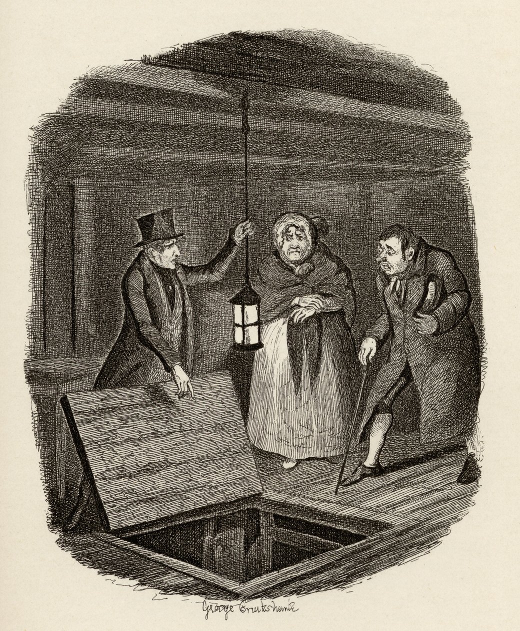 Dowody są zniszczone, z „Przygód Olivera Twista” Charlesa Dickensa (1812-70) 1838, opublikowanej przez Chapman und Hall, 1901 autorstwa George Cruikshank