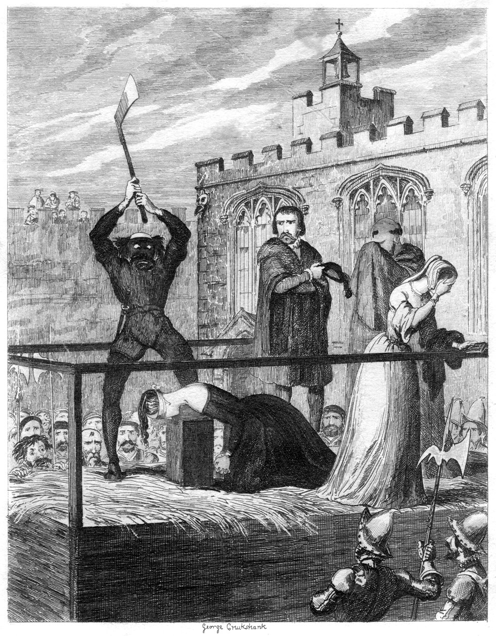 Egzekucja Lady Jane Grey, 1554 1840 autorstwa George Cruikshank