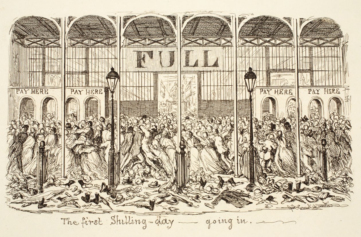 Pierwszy dzień szylinga - Wchodzę, wyd. 1851 (grawerowanie) autorstwa George Cruikshank