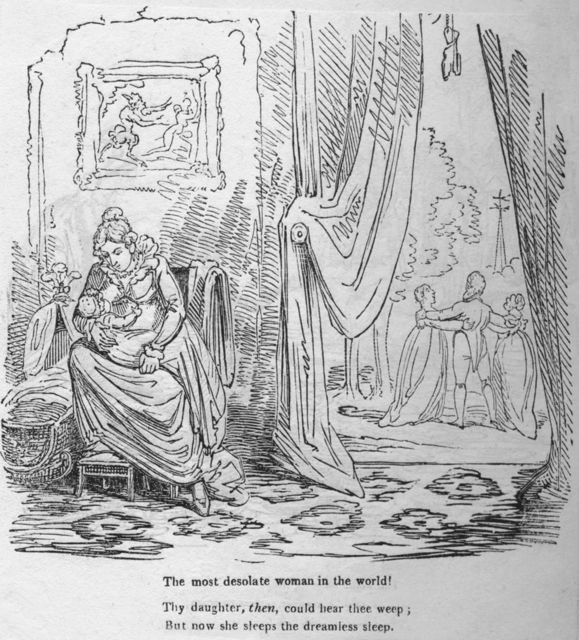 Najbardziej osamotniona kobieta na świecie, ok. 1820 r. autorstwa George Cruikshank