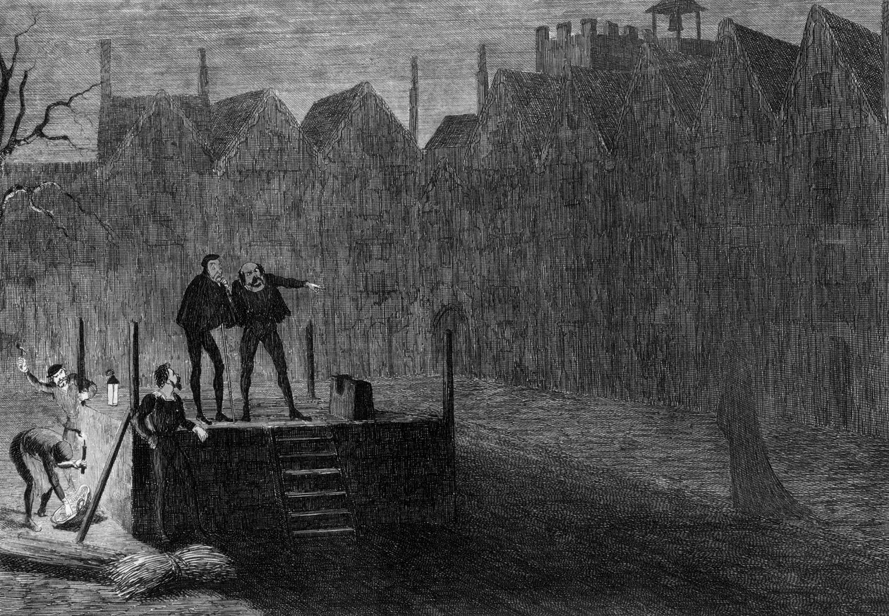 Noc przed egzekucją, 1554 1840 autorstwa George Cruikshank