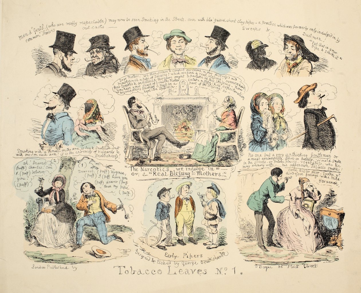 Liście tytoniu nr 1, wyd. 1851. autorstwa George Cruikshank