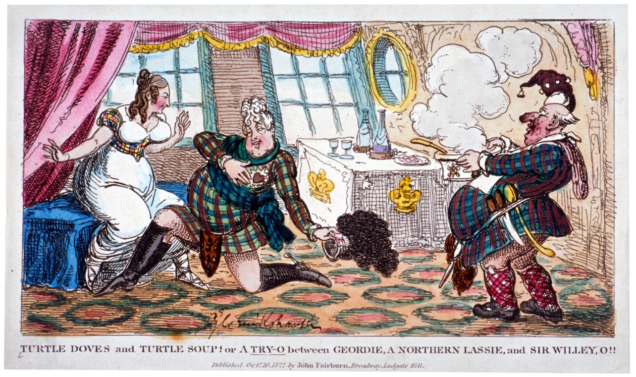 „Żółwiczki i zupa z żółwia!!”, 1822. autorstwa George Cruikshank
