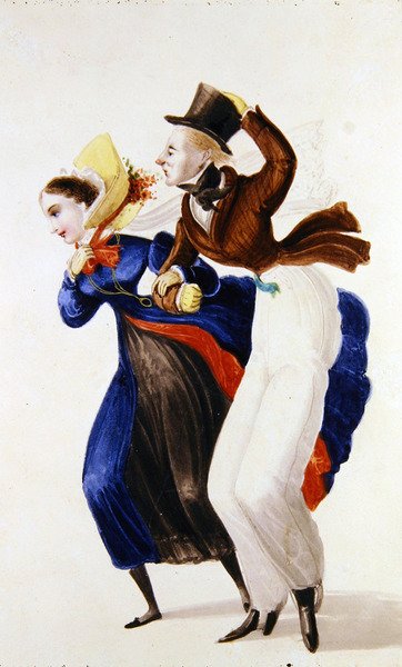 Moda zimowa (akwarela na papierze) autorstwa George Cruikshank