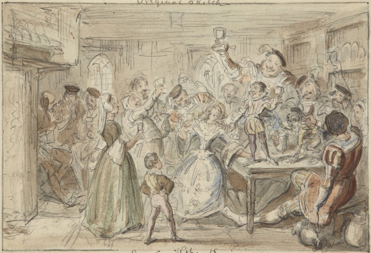 No cóż, oto sir Narcissus Le Grand zabawiający swoich przyjaciół w dniu swojego ślubu autorstwa George Cruikshank