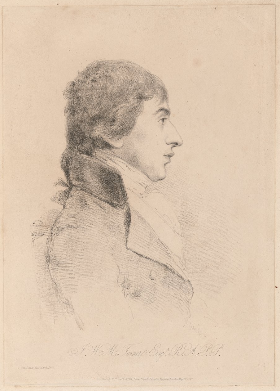 Portret J.M.W. Turnera, R.A., ok. 1800 (akwaforta) autorstwa George Dance