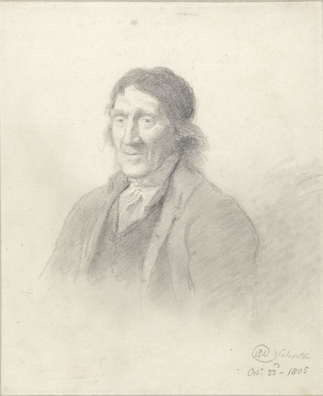Portret mężczyzny, 1805 (grafit z tuszem na papierze) autorstwa George Dance