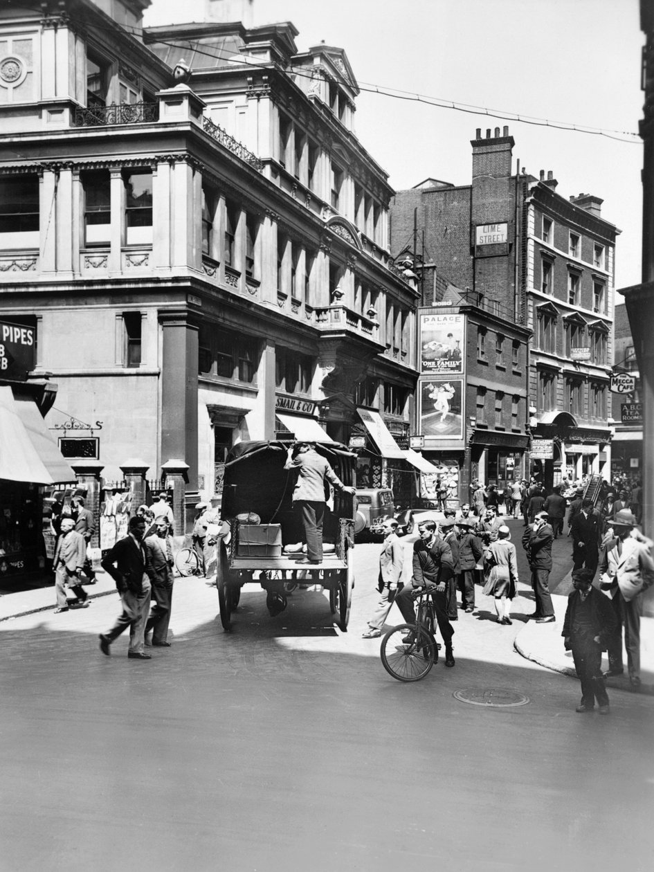 Leadenhall Street patrząc na zachód, City of London, przed 1933 autorstwa George Davison Reid