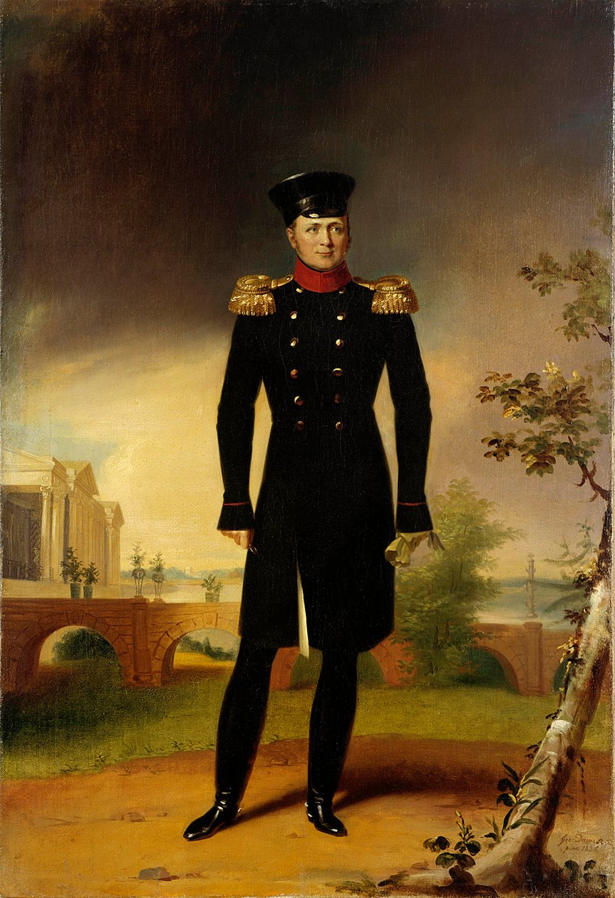 Portret cara rosyjskiego Aleksandra I (1777-1825) (Wielkiego) w malarstwie kostiumowym George