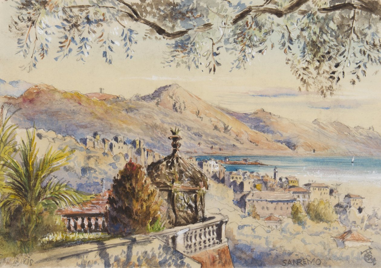 San Remo, 12 stycznia 1878 (wc na papierze) autorstwa George Douglas Tinling