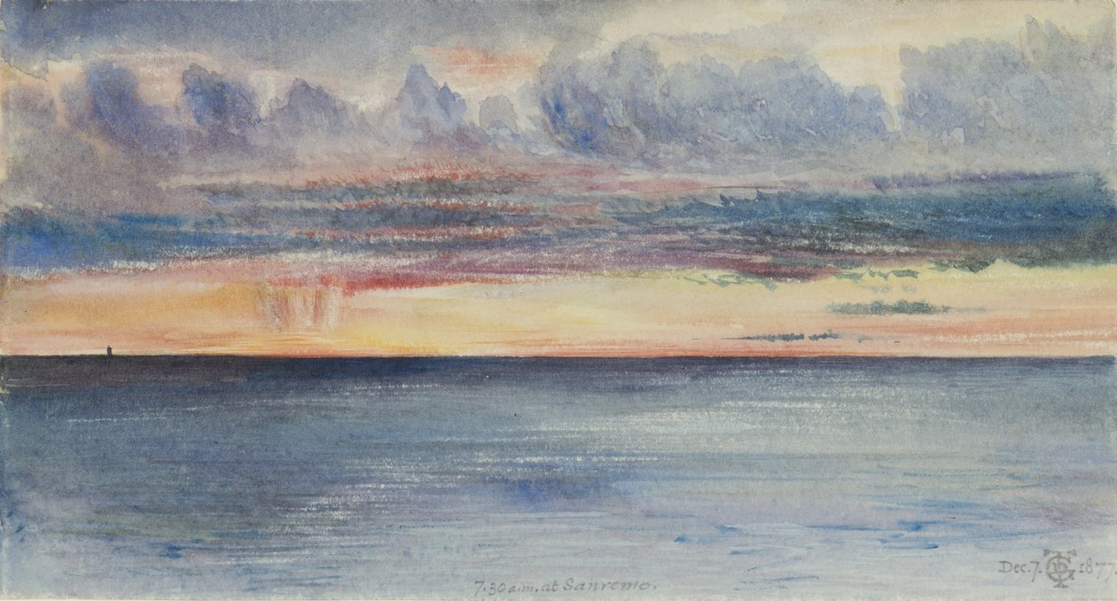 San Remo: wschód słońca, 7.30 7 grudnia 1877 autorstwa George Douglas Tinling