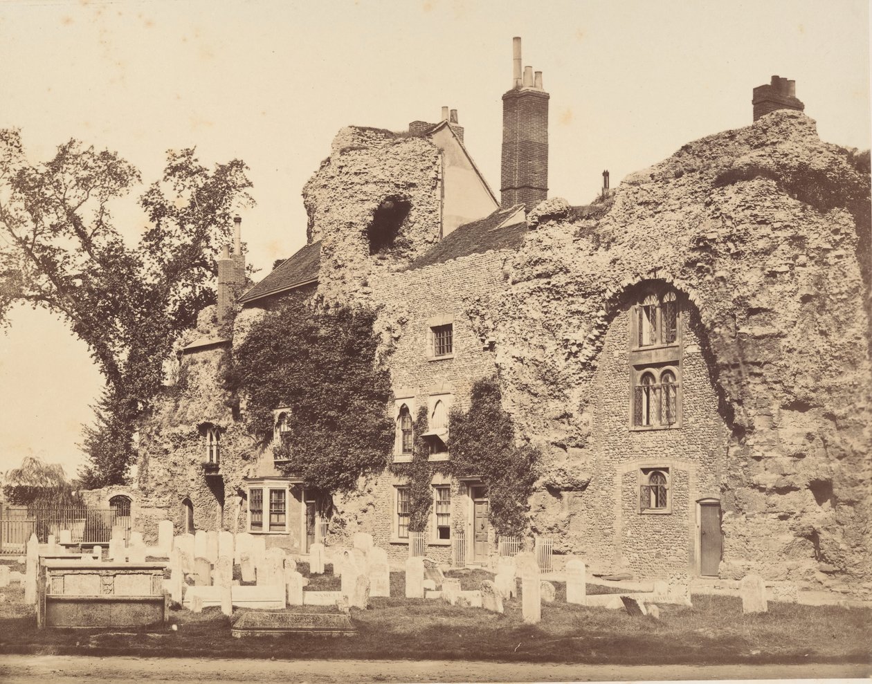 Pozostałości kościoła opactwa, Bury St. Edmunds, 1857. autorstwa George Downes