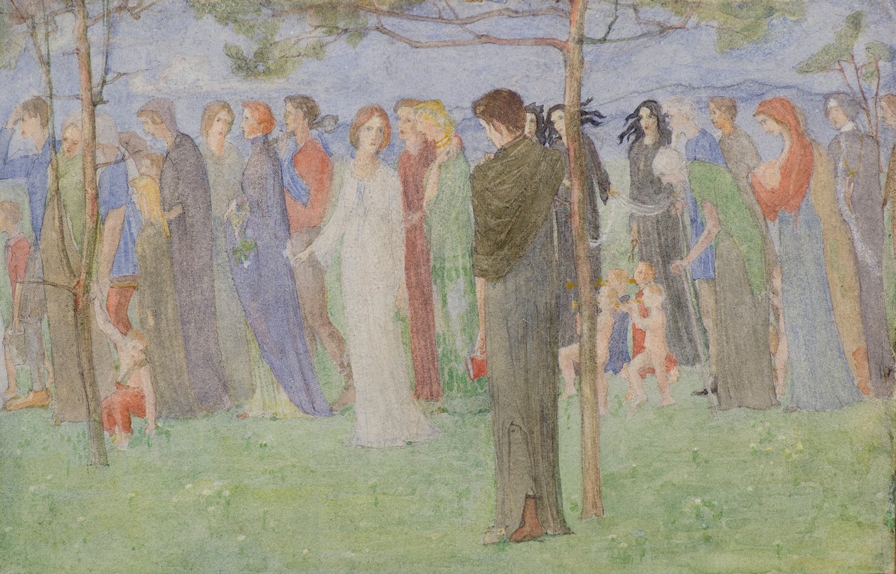 Procesja, c.1898 (akwarela) autorstwa George Dutch Davidson