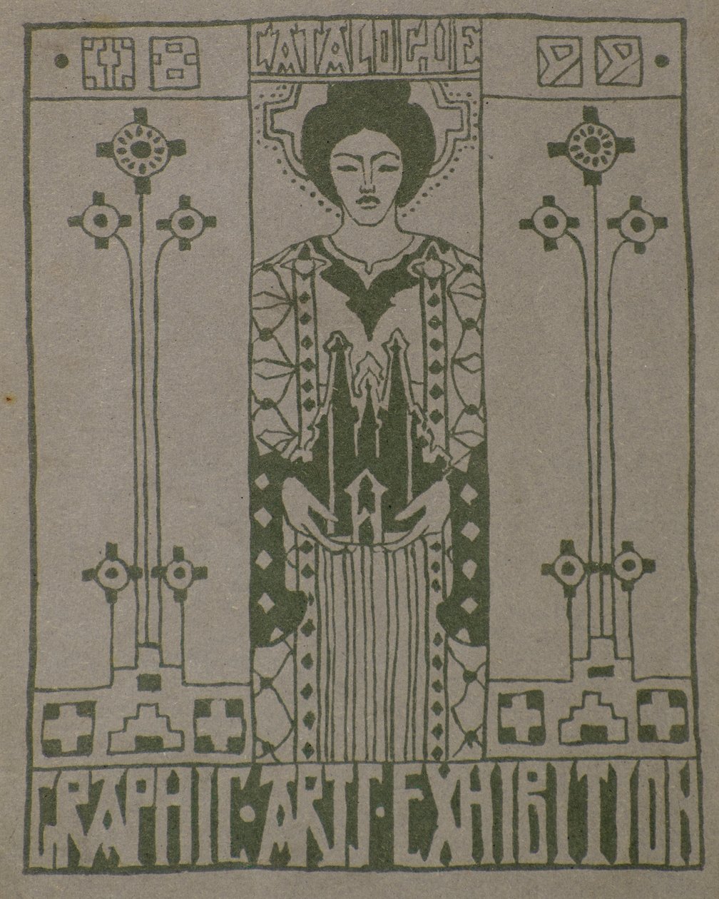 Wydruk próbny dla okładki katalogu Dundee Graphic Arts Association autorstwa George Dutch Davidson