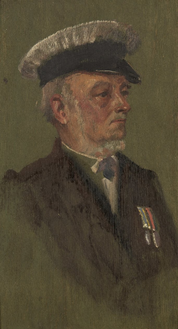 Portret G. Millsa, L.T.C., ok. 1920 (olej na desce) autorstwa George Edmund Butler