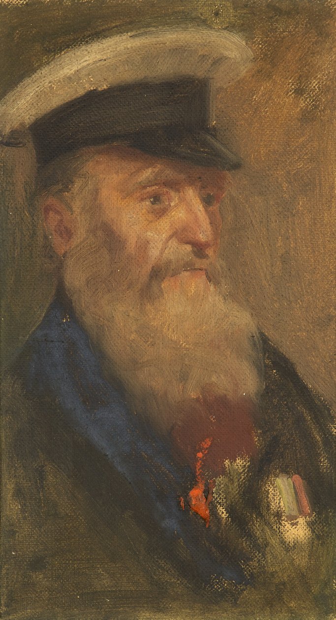 Portret W. Barnesa, 97., w. 1920 (olej na desce) autorstwa George Edmund Butler