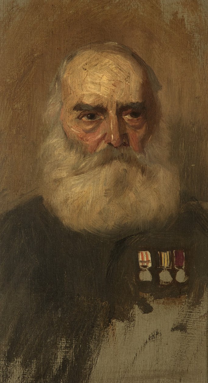 Portret W. Putticka, R. Bgde, c. 1920 (olej na desce) autorstwa George Edmund Butler