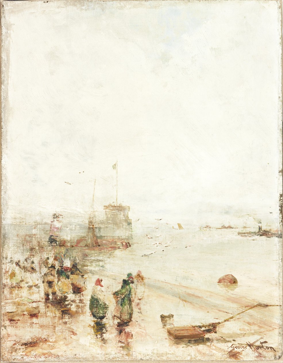 North Shields Fish Quay (olej na płótnie) autorstwa George Edward Horton