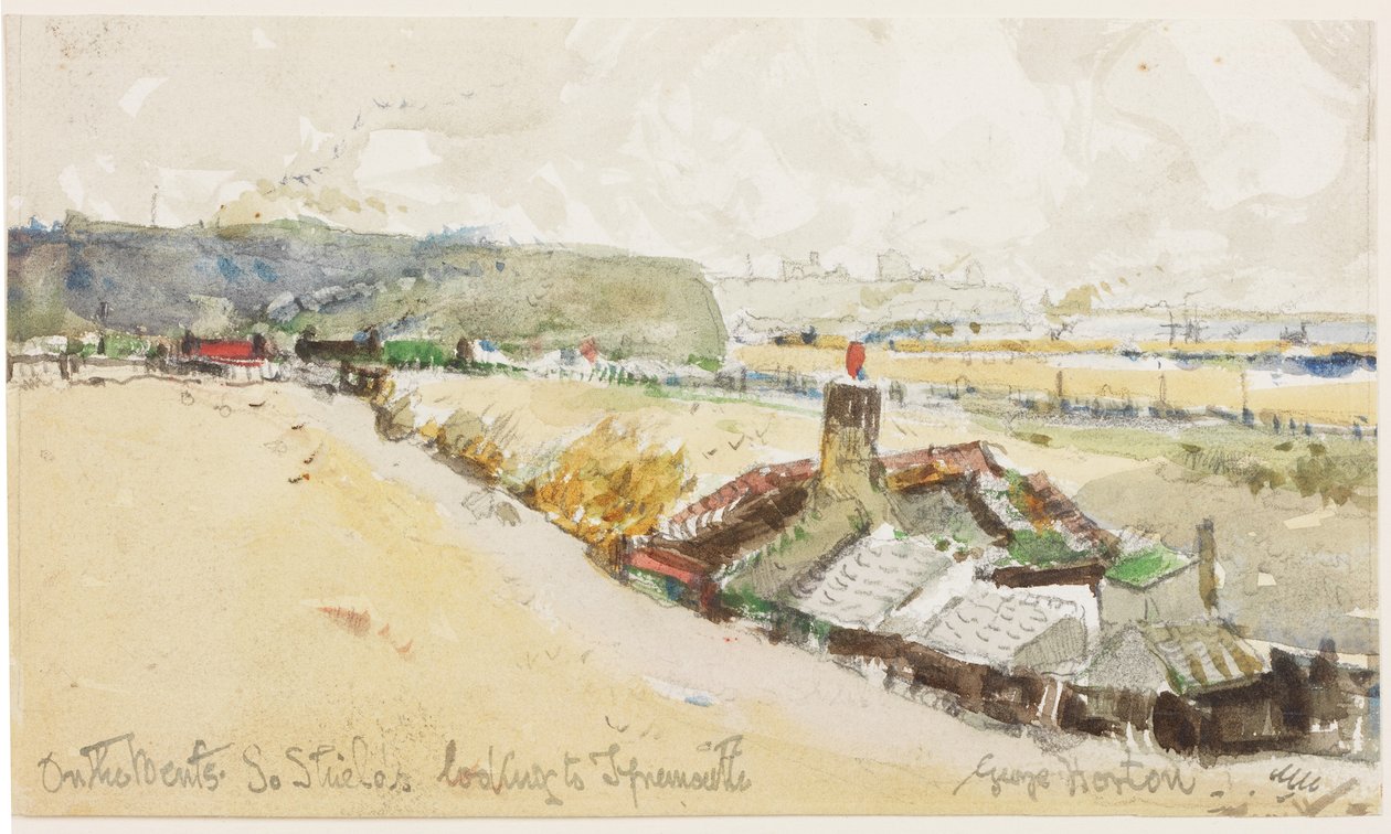 On the Bents, South Shields, Looking to Tynemouth (ołówek i akwarela na papierze) autorstwa George Edward Horton