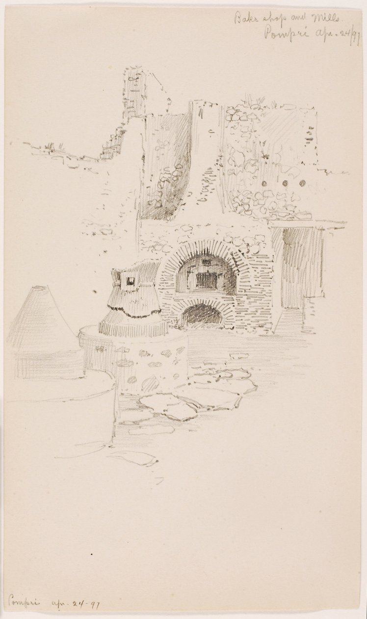 Piekarnia i młyny, Pompei autorstwa George Elbert Burr