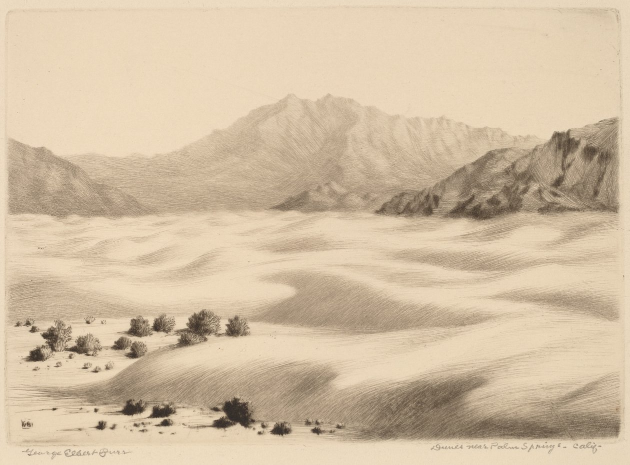 Wydmy w pobliżu Palm Springs w Kalifornii (nr 2) autorstwa George Elbert Burr