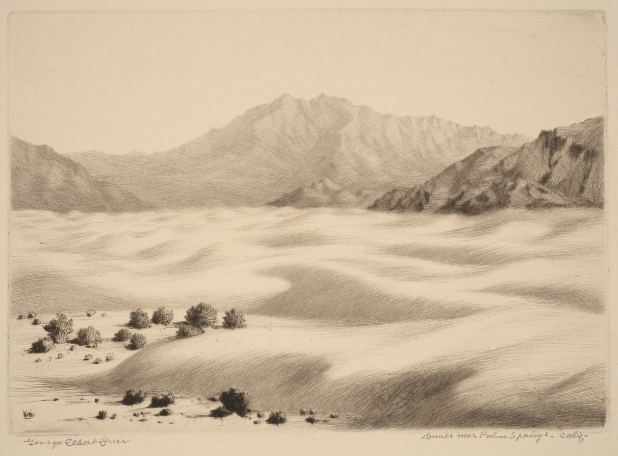 Wydmy w pobliżu Palm Springs w Kalifornii (nr 2) autorstwa George Elbert Burr