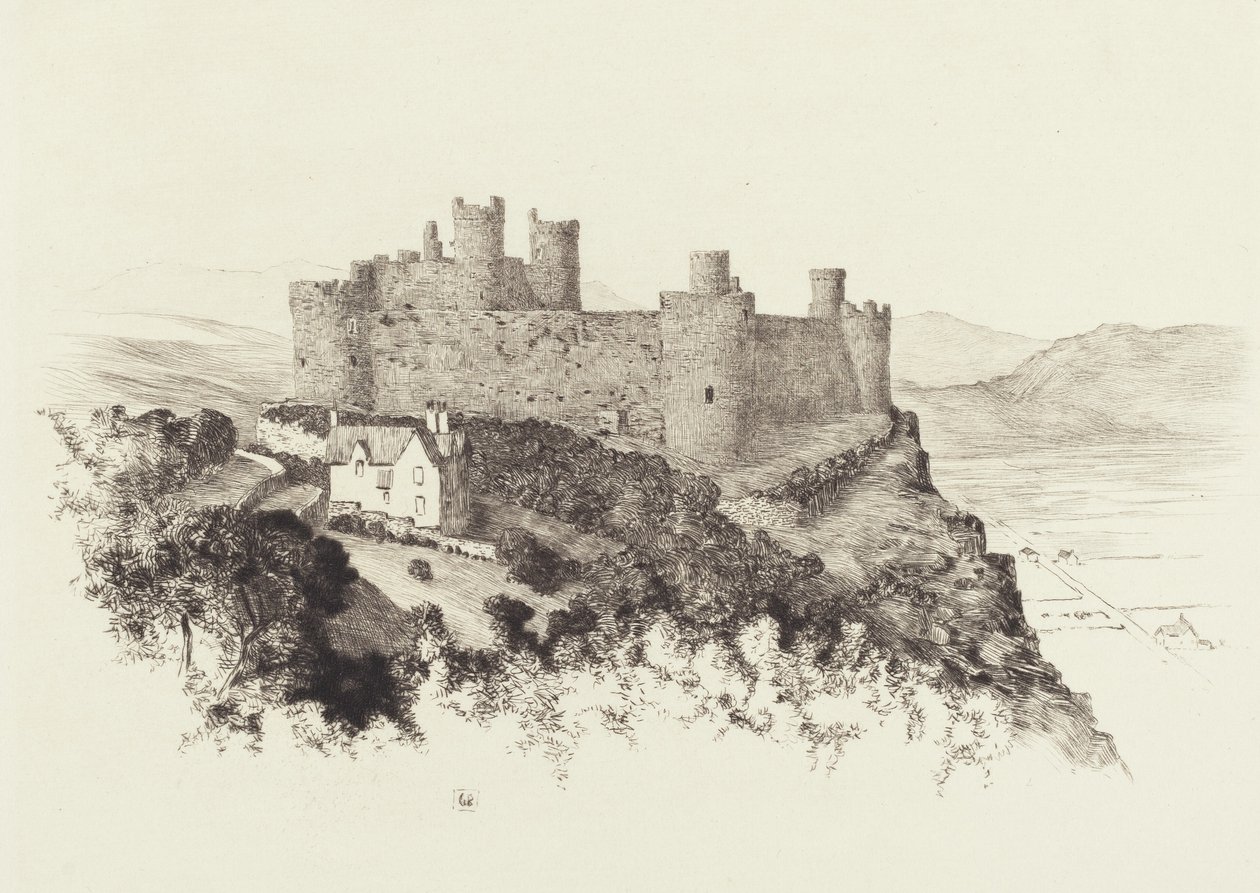 Zamek Harlech, Walia autorstwa George Elbert Burr