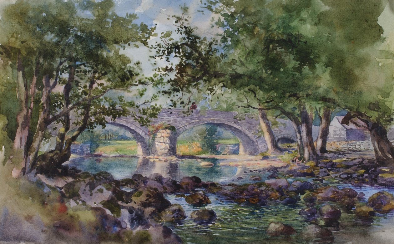 Stary Most w pobliżu Bettws-y-Coed, Północna Walia autorstwa George Elbert Burr