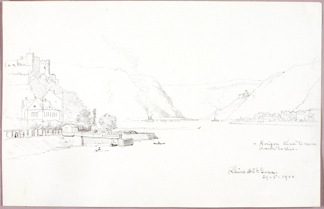 Ren w St. Goar autorstwa George Elbert Burr