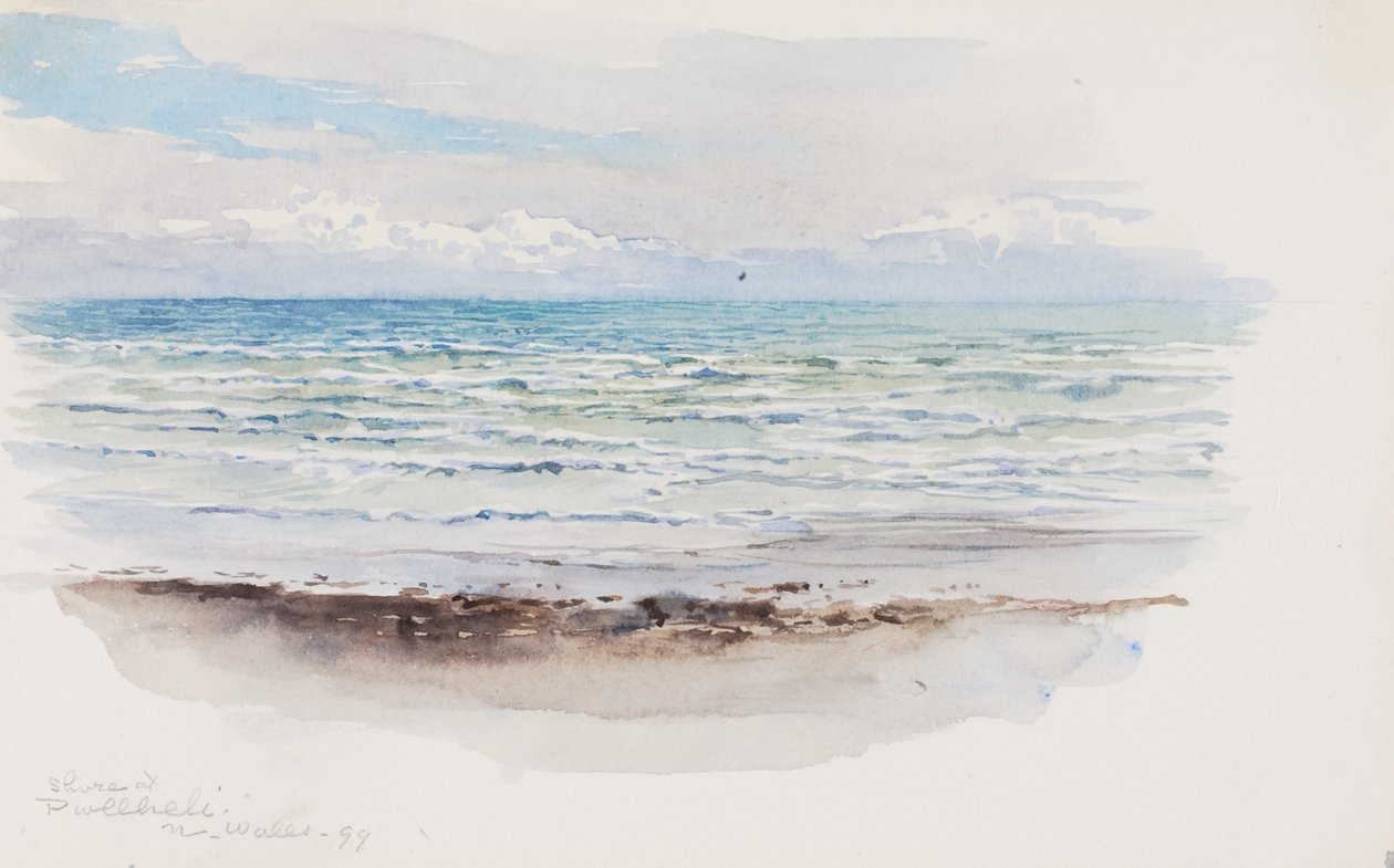 Brzeg w Pwllheli, N. Walia, 1899. autorstwa George Elbert Burr