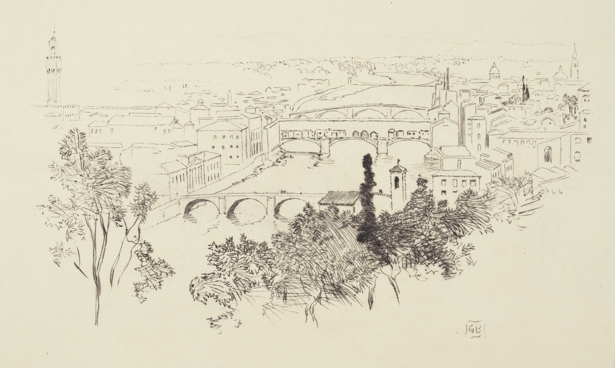 Szkic Florencji autorstwa George Elbert Burr