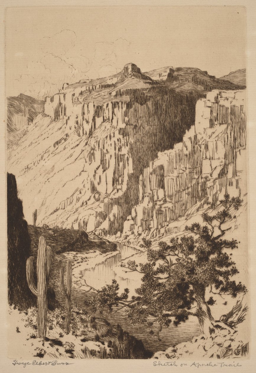 Szkic z trasy Apache Trail w Arizonie autorstwa George Elbert Burr