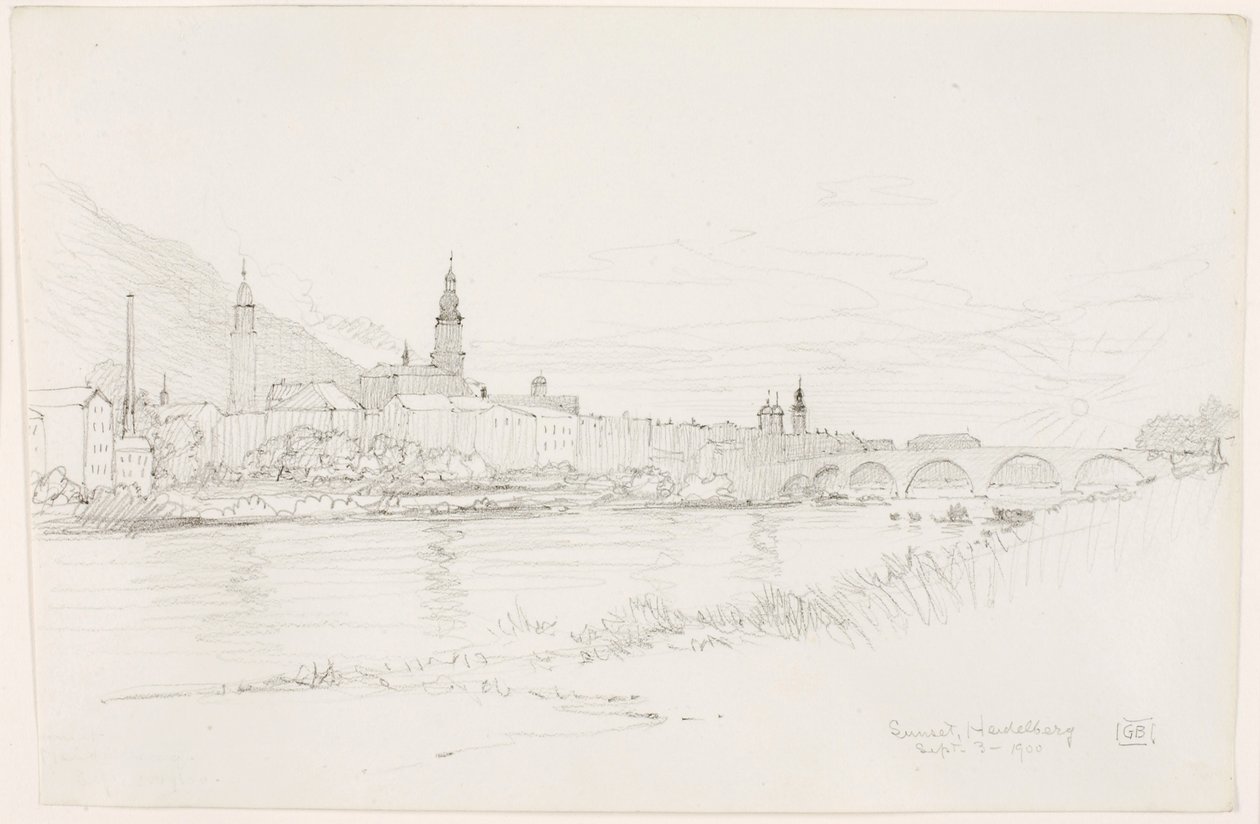 Zachód słońca, Heidelberg autorstwa George Elbert Burr