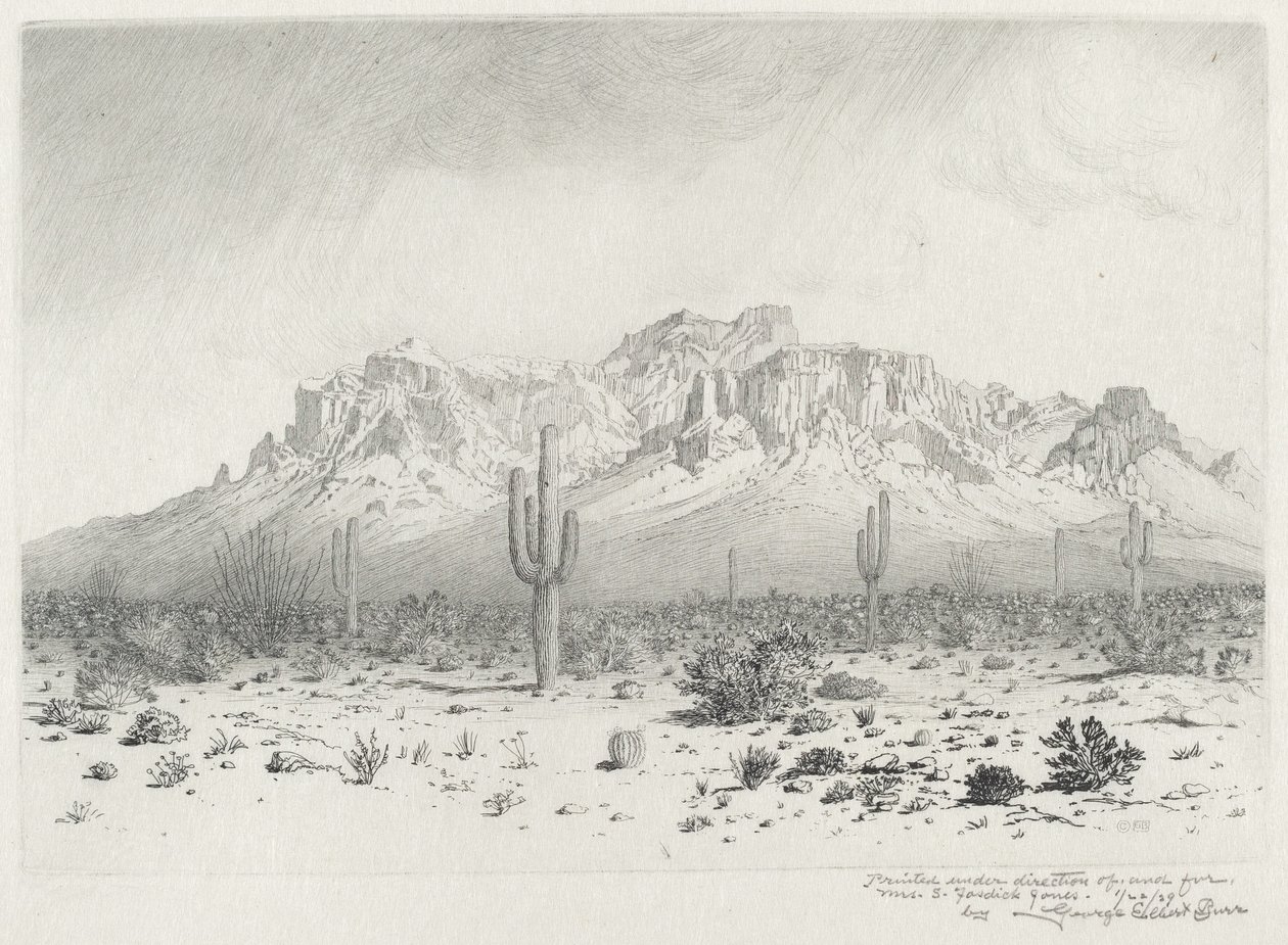 Góra przesądów, szlak Apache, Arizona (nr 1) autorstwa George Elbert Burr